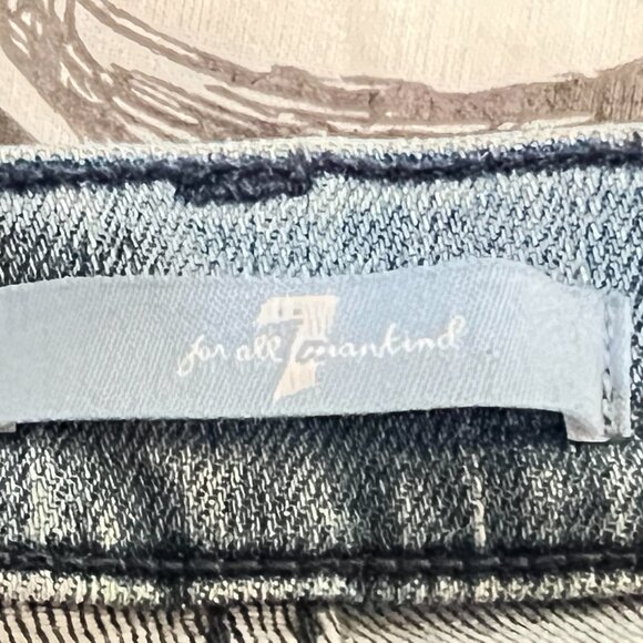 $349 Authentic 7 For ALL MANKIND Made in USA Women's Stretch Blue Jeans Sz.30X25 - Picture 2 of 12